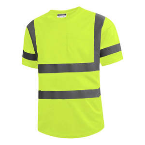 Camiseta de manga corta de construcción de alta visibilidad personalizada al por mayor camisas de trabajo de seguridad de alta visibilidad Polo reflectante de seguridad transpirable - Product Image 1