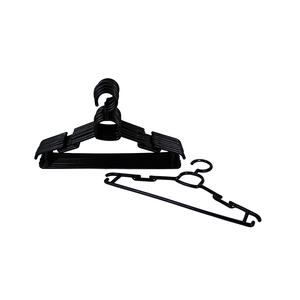 Black <b>Plastic</b> Clothing Hanger Rectangle Shape Lightweight Space-Saving for <b>Wardrobe</b> Use Minimalist Design Hook Type - Product Image 1