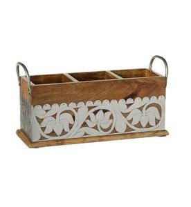 Antique design events ware décoration de table couverts support de rangement en bois de haute qualité couleur noire porte-couverts - Product Image 2