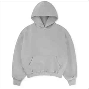 Best Quality Heather Gray Fleece <b>Hoodies</b> 100% Cotton 600GSM Heavyweight Pullover Anti Shrink Breathable Drop Shoulder <b>Hoodies</b> - Product Image 3