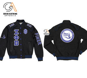 Veste de course automobile Zeta Phi Beta avec crête brodée et panneaux bleus et blancs pour un style élégant de sororité et de mode grecque - Product Image 2