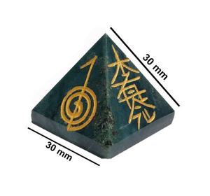Pyramides de Reiki en Aventurine verte les plus vendues Pyramides de guérison en cristal Pyramides de quartz gravées Reiki - Product Image 4