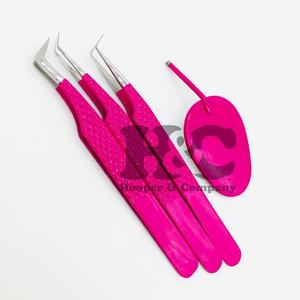 Pinzas para extensión de pestañas Punta de plata Punta afilada Pinzas para pestañas Logotipo personalizado Pinzas de volumen de acero inoxidable Espejo Visón - Product Image 4