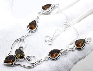 Élégant collier en quartz fumé marron pour femme Bijoux de foi faits à la main en argent 925 pour occasions spéciales - Product Image 2