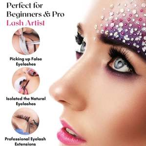 Pince à épiler pour extensions de cils en acier inoxydable recouvert de couleur noire, prix de gros, meilleure qualité, pince à épiler pour cils, marque privée - Product Image 3