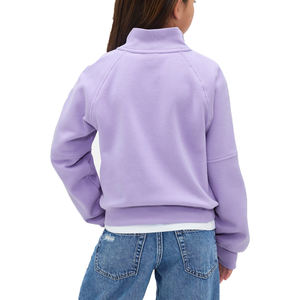 Niños Vintage suave media cremallera pulóver venta al por mayor personalizada de las mujeres recortadas en blanco sudaderas con capucha de lana señoras Streetwear - Product Image 2