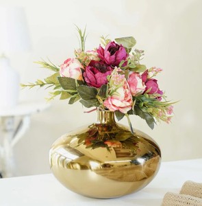 Vase à fleurs en métal doré Pièce maîtresse de table décorative pour la maison, le salon, le bureau et l'hôtel. - Product Image 4