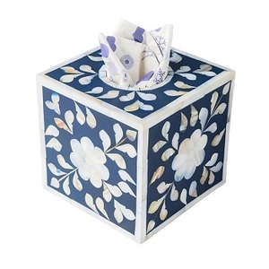 Luxury Wood Handmade Eco-Friendly Modern Bone Inlay <b>Tissue</b> Box Holder with Natural Shape for Sale in Bulk India Home Decoration - Product Image 5