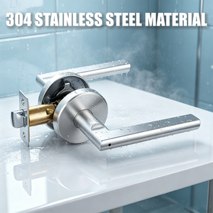 Tianyi Matte Stainless Steel L Lever Lockset <b>Square</b> Bar Privacy Bathroom Luxury Hotel Toilet Mechanical Hardware Fitting - Product Image 3