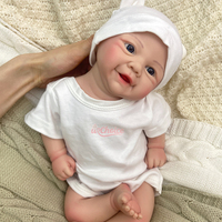 Poupée Reborn en Silicone Souple de 17 Pouces, Yeux Bleus, Corps Entier, Peinte par un Artiste, Réaliste, Faite à la Main, Nouveau-né Fille, Cadeau de Noël pour Enfants