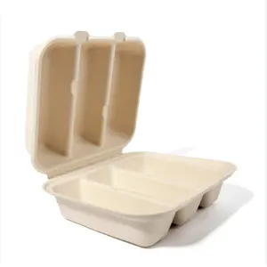 Tùy chỉnh 2 và 3 ngăn phân hủy sinh học TACO container dùng một lần TACO vỏ sò bao bì hộp