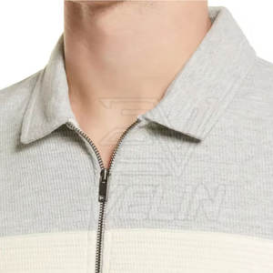 Polo homme slim fit à col zippé, vêtements de sport et décontractés, polo homme zippé tendance - Product Image 4