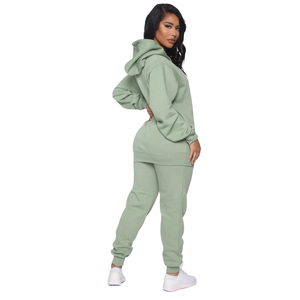 Custom <b>Womens</b> Oversized Fleece Hoodie <b>Jogger</b> Set Soft Cotton Blend Tracksuit Casual Sweat Suit Winter Lounge Wear <b>Outfit</b> - Product Image 2