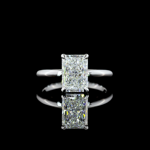 Bague de fiançailles élégante en or 18 carats avec moissanite de 2,50 carats, forme radiant, solitaire, bijoux de mariée élégants, qualité artisanale - Product Image 4