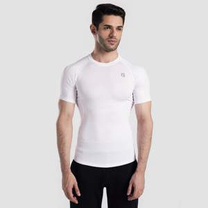 Shorts de compression GA à manches courtes en tissu tricoté 100% polyester, couleur blanche - Product Image 1