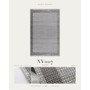 พรมโพลีเอสเตอร์ขายส่ง รุ่น NEVV NV007 สีเทา ผลิตด้วยเครื่องจักร แบบพรมตุรกี สำหรับห้องนั่งเล่น โครงการโรงแรม - Product Image 2
