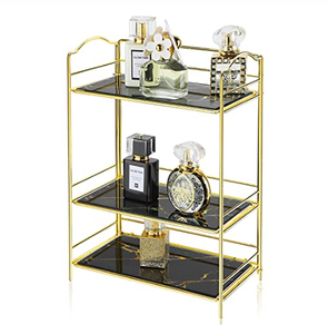 Porte-parfum rectangulaire en métal en laiton AK en or fini avec porte-parfum unique à 2 niveaux pour la décoration d'hôtel/la décoration intérieure - Product Image 3