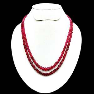 Natural Bangkok Ruby <b>Beaded</b> <b>Necklace</b> 373.65Cts Fashion Accessory - Product Image 1