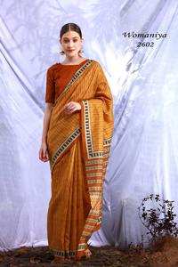 Womaniya Elegant Orange Bhagalpuri Silk Saree-Tissage traditionnel exquis avec couleur vibrante, texture riche - Product Image 3