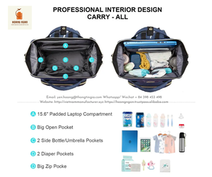 Mochila para pañales de bebé, organizador de moda personalizado OEM, venta al por mayor de fábrica, barata - Product Image 2