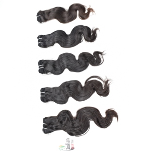Donneur unique non traité Remy Super Wave Bundles Noir Naturel Machine Double Trame Corps Vague Temple Indien Extensions de Cheveux Humains - Product Image 1