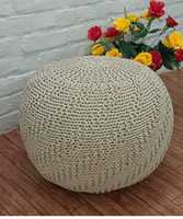 COTON TEINT COULEUR TISSU DE COTON FAIT À LA MAIN POUF TRICOTÉ OTTOMAN POUR SALON TABOURET ET OTTOMANS STYLE EUROPÉEN ET AMÉRICAIN