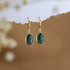 Luxury Handmade Sterling Silver Dangle <b>Earring</b> Natural Mix Gem 5X10mm Pear Shape Wire Wrapped Set & Anniversary Gift & Women - Product Image 3