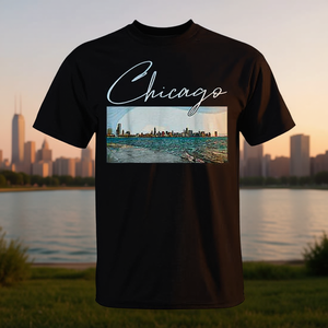 เสื้อยืดชิคาโก สกายไลน์ ดันท์ดาวน์ เลคฟรอนท์วิว เสื้อผ้าผู้ชาย - Product Image 3