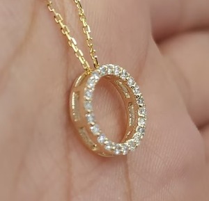 Beau pendentif en diamant Moissanite en or blanc 14 K Excellente coupe Moissanite blanche Utilisation pour pendentif pour hommes et femmes Cadeau pour elle - Product Image 3