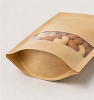Sachet Doypack Personnalisé en Papier Kraft avec Fermeture Ziplock et Fenêtre pour Emballage Alimentaire (Noix, Bonbons, Fruits Secs)