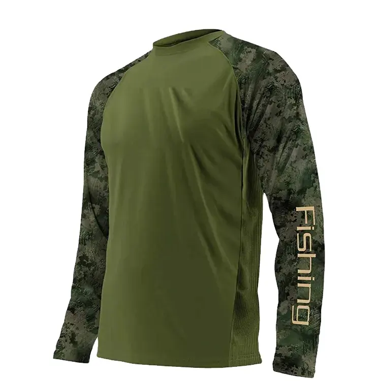 Men's Long Sleeve Mesh Vented UV Fishing Shirts Custom Logo Sun Protection Moisture Wicking Polyester Fishing wear