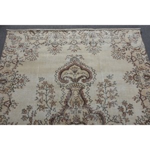 พรมโบราณสีเบจสีน้ำตาลตุรกีสไตล์วินเทจขนาด49x81ฟุตลายสานแบบแบนงานปะทำจากผ้าขนสัตว์ลาเท็กซ์สำหรับห้องนั่งเล่นความกว้าง4เมตร - Product Image 5