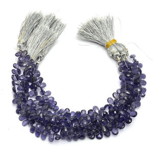 AAA + Iolite Gemstone 5x8mm Pera Briolette Beads | 8 pulgadas Strand | Natural Iolite Semi Precious Gemstone Faceted Briolette Beads - Product Image 2