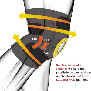 Genouillère ajustable avec coussinets en gel pour la rotule et stabilisateurs latéraux en métal – Soutien de compression pour le genou pour soulager la douleur de l'arthrite et des douleurs articulaires - Product Image 4