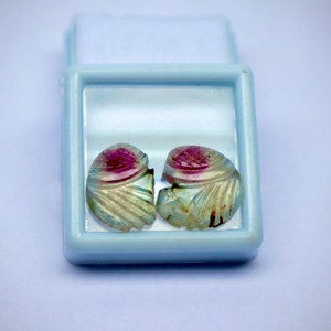 Par de Turmalinas Naturales de Calidad Premium, Talladas, Corte Brillante, Multicolor, 10 Quilates, Piedras Preciosas Sueltas, Certificadas por Terceros - Product Image 5