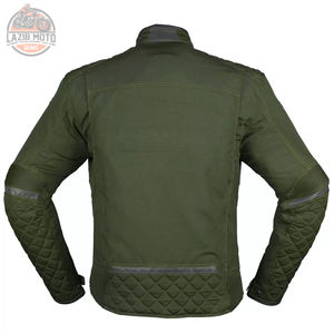 Veste en toile textile pour moto à manches longues de couleur personnalisée Nouveau design Style moto d'hiver Logo arrière Léger Veste olive - Product Image 2