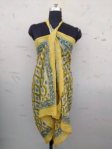 Custom Made Silk Screen Printed Sarongs Ideal for Beach Wear and Fashion Accessory Stores in Beige Colour - Product Image 2