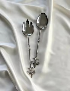 Ensemble de couverts de luxe en acier inoxydable argenté, cuillère, couteau, écologique, passe au lave-vaisselle, pour la maison, les restaurants, les hôtels - Product Image 4