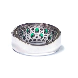 KOK Bijoux Fins – Qualité Supérieure, Design Personnalisé, Or Blanc Massif 18 carats, Diamant Véritable, Pierre Précieuse Taille Émeraude, Bague de Mariage Classique Large et Élégante - Product Image 3