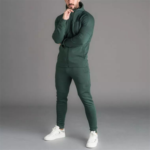 Survêtements à capuche zippés avec logo personnalisé pour hommes Survêtements Streetwear surdimensionnés Blank Sweatsuit Joggers Plus Size Respirant Heavyweight Automne - Product Image 1