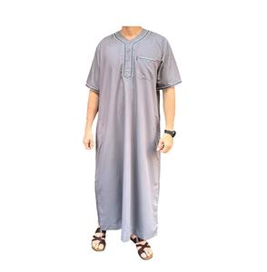 Nueva moda hombres Thobe tela de seda vestido árabe islámico tradicional Al Daffah Jubba Thobes con su logotipo personalizado - Product Image 3