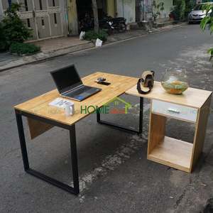 BGDCN68003 Mueble de Almacenamiento para Escritorio Ejecutivo Moderno y Minimalista, Base de 1.4m x 1.4m, Madera de Caucho, Patas de Hierro de 25x50mm, Independiente, Ensamblaje Fácil - Product Image 3