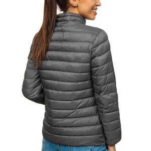 Blouson Bomber en Nylon Imperméable pour Femme, Blouson Bulle Grande Taille pour l'Hiver avec Finition Brillante - Product Image 6