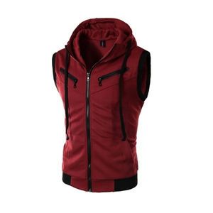 Breathable <b>Men's</b> Coats Hooded tank hoodies Sleeveless <b>Vest</b> Solid Casual Hoodie Pocket <b>Sweater</b> <b>Vest</b> Zipper Coat hoodie <b>men's</b> - Product Image 3