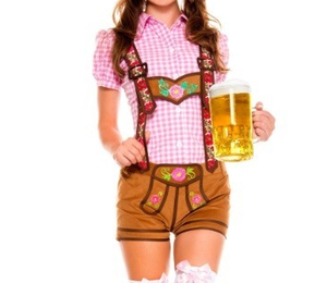 Short en cuir pour femmes de haute qualité couleur unie bavaroise Lederhose pantalon en cuir court pour Oktoberfest Wear - Product Image 5