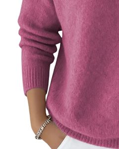 Suéter de Cuello Alto Color Malva Personalizado para Mujer, Suéter de Punto de Lana Acrílica, Jersey de Manga Larga para Invierno, Fabricante Personalizado, OEM, Venta al por Mayor - Product Image 5