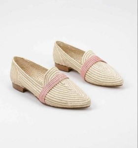 Chaussures marocaines faites à la main en raphia naturel, et semelles en cuir véritable - Product Image 1