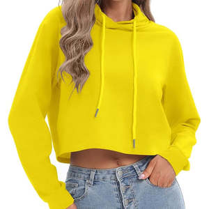 Sudadera con capucha de punto con hombros caídos de tamaño adulto para mujer con diseño liso único y logotipo impreso para la temporada de otoño/invierno - Product Image 2