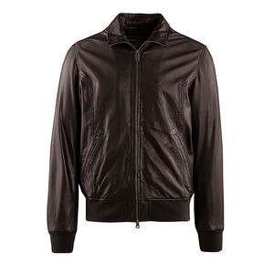 Fabricante personalizado Bomber Hombres Chaqueta de cuero de vaca genuino Vegano Ligero de moda con cremallera Estilo clásico vintage motorista - Product Image 3