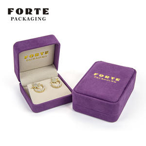 FORTE haut de gamme personnalisé en gros velours boîte à bijoux Portable anneau emballage flanelle boîtes - Product Image 5